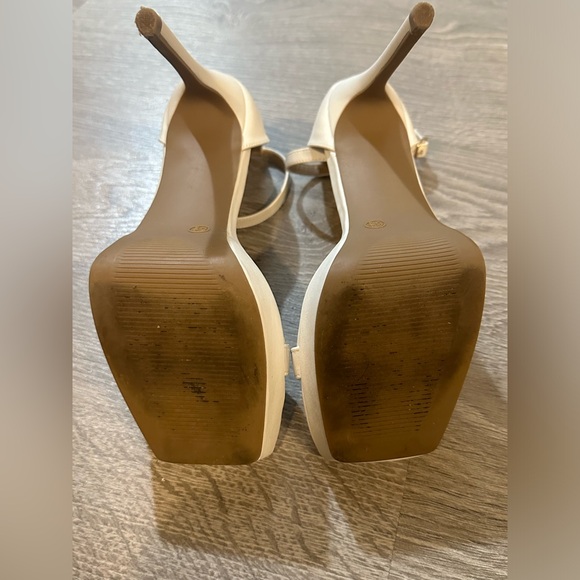 Lulu's Dreamyy White Square Toe Ankle Strap High Heel Sandals - Picture 3 of 4